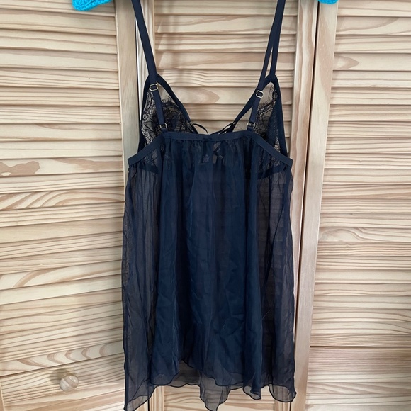 NWOT VS *BLACK* Lace Up Baby Doll - Picture 6 of 9